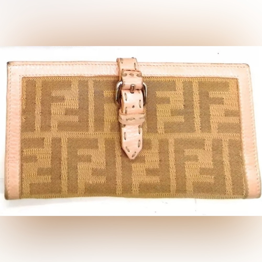 Fendi Zucca Selleria Leather/Canvas Wallet